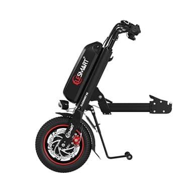 ELESMART A6 Electric Handcycle Wheelchair Power Attachment, Wheelchair Motor Attachment for Manual to Electric Upgrade, 7.8 Ah, 36V 500W, 280 Wh, Airline Approved, Center Connection, Black