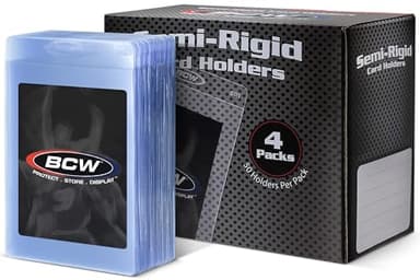 BCW Semi Rigid Card Holder #1 | 200 Pack | Semi Rigid Card Sleeves for Grading Submissions | Protective Holders for Sports & Trading Cards