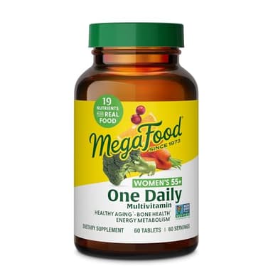 MegaFood, Women Over 55 One Daily, Supports Optimal Health and Wellbeing, Multivitamin and Mineral Dietary Supplement, Vegetarian, 60 tablets (60 servings)