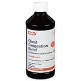 Rugby Chest Congestion Relief Guaifenesin 100 mg Expectorant Cherry Menthol Flavored Cough Syrup
