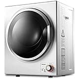 COSTWAY GYJ25-78 110V Electric Portable Clothes Stainless Steel Tub Laundry Dryer, for 4 Automatic Drying Mode, White