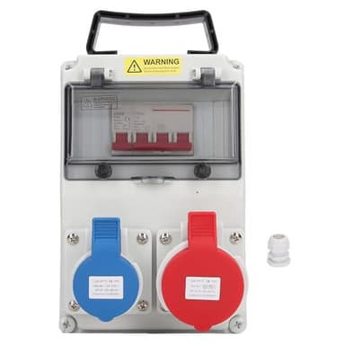 XHTLLO Power Distribution Box, 5 Pin Handheld Electricity Meter Electrical Box with 1pc, IP44 Waterproof Wall Power Distributor, for Socket 230V Or 400VAC