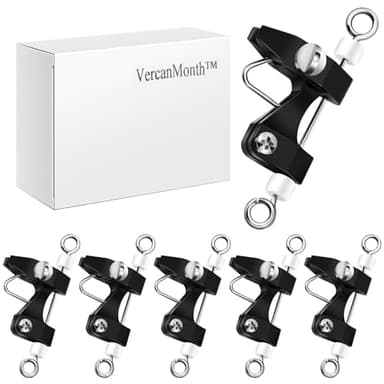 VercanMonth 6 Pcs Outrigger Release Clips Downrigger Release Clips with Adjustable Tension Planer Board Clips Downrigger Fishing Kite for Trolling Offshore Fishing Accessories (White)