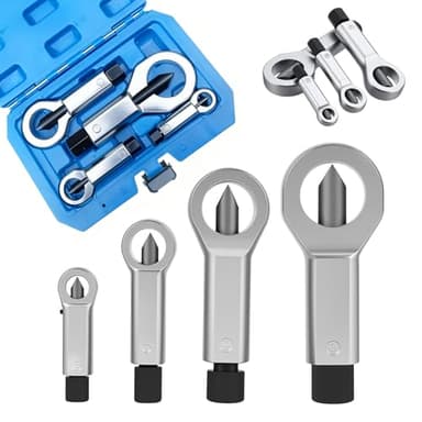 Metal Nut Splitter Tool Heavy Duty,4PCS Nut Separator Designed for Removing Broken, Damaged, Or Rusty Nuts Without Damaging Bolt Threads