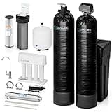 Aquasure Signature Series Complete Whole House Water Treatment System - 64,000 Grains Fine Mesh Resin Water Softener, Water Conditioner - 75GPD RO System - Ultraviolet UV Light Water Sterilizer