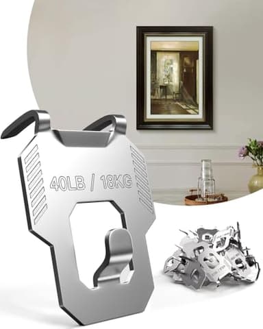 LZC 20Pcs Claw Drywall Picture Hanger: Wall Hooks for Hanging Picture Mirror Photo Poster Kit - No Damage Heavy Duty Wall Hanger for Room Office Decor Easy Tool-Free Nail-Free Holds Up to 40Lbs