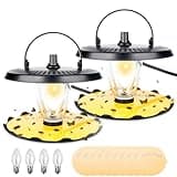 Flea Trap, Sticky Flea Traps for Inside Your Home, Odorless Non-Toxic Natural Flea Killer Trap with 10 Sticky Discs & 4 Bulbs, Pest Control for Home, Safe for Children Pet Dog Cat(2 Pack Black)