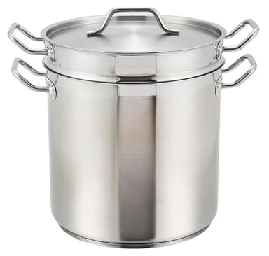 Winware Stainless 8 Quart Double Boiler with Cover