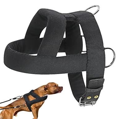 Forestpaw Heavy Duty No Pull Dog Harness for Training-Tactical Vest with 3 Metal Rings,Soft Padded Sled Harness for Small Head Medium Large Dogs,Chest fits 23-28.5"