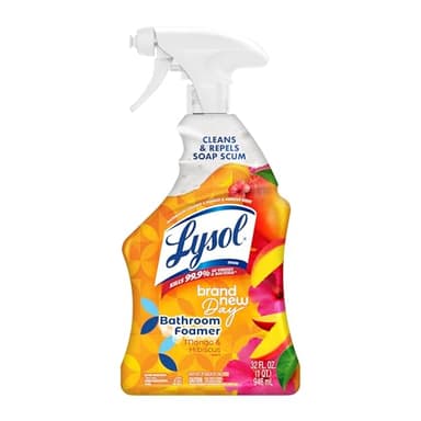 LYSOL Bathroom Cleaner Spray, Foaming Cleaner for Bathrooms, Showers, and Tubs, Mango & Hibiscus Scent, 32oz