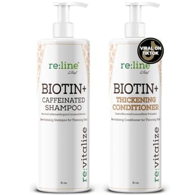 Biotin DHT Blocker Shampoo and Conditioner - Hair Growth Formula for Men and Women with Caffeine for Volume and Thickening Fine Hair