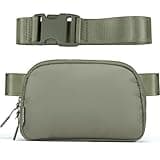 𝗙𝗟𝗬𝗢𝗢𝗞 Unisex Mini 𝗕𝗲𝗹𝘁 𝗕𝗮𝗴 and Extender Strap, Adjustable Strap Nylon Cross Body Sling Bag for Workout, Running, Traveling, Hiking. (Grey Sage)