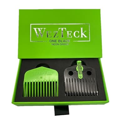 WezTeck New V.2 One Blade - 5 Lengths in 1 Guard | Adjust from # 0 - #2 Guard | Compatible with Wahl, Babyliss, JRL, Gamma and TPOB (Neon Green One Blade)