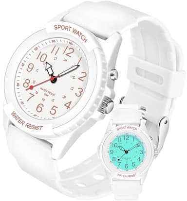 PROKING Waterproof Nurse Watch for Medical Professionals,Women Men, 24 Hour with Second Hand, Night Light, Military Time Easy to Read Dial, Soft and Breathable Silicone Band (White)