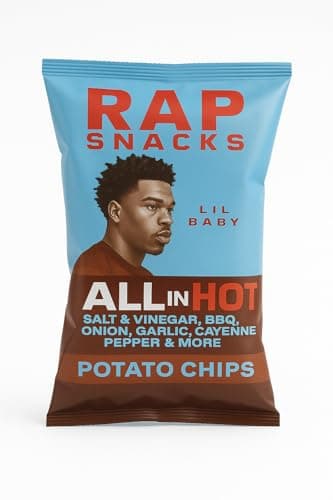 Rap`Snacks Potato Chips (1 oz, Lil Baby All In HOT) Pack of 12