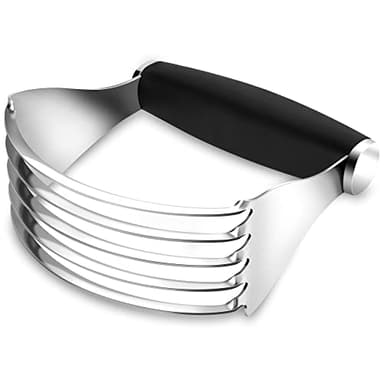 Rainspire XL Pastry Cutter For Baking, Heavy Duty Pastry Blender Stainless Steel, Thick Sharp Blades Dough Blender, Dough Cutter Butter Cutter Pastry for Easy Mixing, Dishwasher Safe, Black