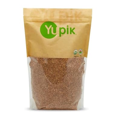 Yupik Organic Golden Flax Seeds, 2.2 lb (35.2 oz), Gluten-Free, Non-GMO, Kosher, Raw Seeds, Excellent Source of Fiber, Source of Omega-3, Plant-Based Protein, Ideal for Beverages, Baking & Topping