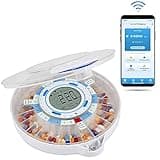 Live Fine Smart WiFi Automatic Pill Dispenser | 28-Day Medication Organizer Up to 9 Doses Per Day for Care Monitoring with Locking Key, Adjustable Light/Sound Alarms for Prescriptions & Vitamins