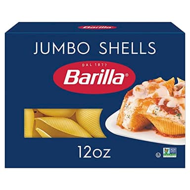 Barilla Jumbo Shells Pasta, 12 oz. Box - Non-GMO Pasta Made with Durum Wheat Semolina - Kosher Certified Pasta