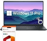 Dell Inspiron 15 Touch Screen Business Laptop, 15.6" FHD LED Touchscreen, 32GB RAM, 1TB SSD, AMD Ryzen 5 7530U, Windows 11 Pro, Microsoft Office Lifetime License, Black