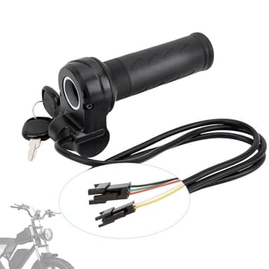 Full Twist Throttle for Ridstar Q20- Custom Fit, Upgraded True Plug & Play Easy Install, 3-Pin Connector, Compatible with Ridstar Throttle Grip for 12V-72V EBike Scooter with 2 Keys(Right Hand)
