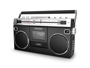 Ion Audio 1980S-Style Portable Bluetooth Boombox AM/FM Radio Cassette Player Recorder, VU Meters, USB Recording, Dual Full-Range High Bass Speakers (Black)