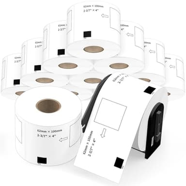 DK-1202 Shipping Labels Compatible with QL800-QL820NWB-QL810W - (2 3/7” x 3.9") 300 Labels/Roll, Includes 12 Rolls of Die-Cut Labels with 1 Detachable Frame, Fit for Brother QL Printers