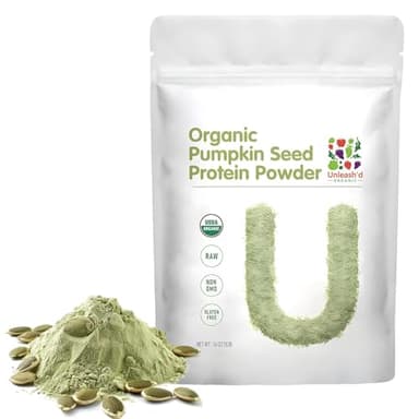 Unleash’d Organic Pumpkin Seed Protein Powder 16oz – Vegan, Non-GMO, Plant-Based Protein, No Artificial Sweeteners, Supports Immune Health