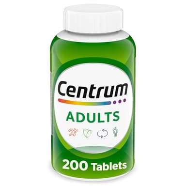 Centrum Adult Multivitamin/Multimineral Supplement with Antioxidants, Zinc, Vitamin D3 and B Vitamins, Gluten Free, Non-GMO Ingredients - 200 Count