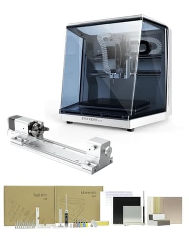 Carvera Air Desktop CNC with 4th Axis,Compact Enclosed Mini CNC Mill Industrial Precision with Makera CAM for Metal Wood,Quick Tool Changer,Closed-Loop Stepper Motor DIY Milling Carving by Makera