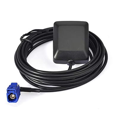 Eightwood Waterproof Active Navigation GPS Antenna Fakra Blue C Female Right Angle Magnetic Base for Car Stereo Head Unit