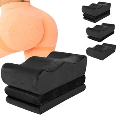 HOMBYS Adjustable Height BBL Pillow After Surgery for Sleeping,High Density Foam BBL Recovery Pillow for Sitting After Surgery, Durable Butt Pillows for Car Seats, Office and Home Chairs (Black)