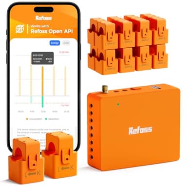 Refoss Smart Home Energy Monitor Real-Time Electricity Usage Monitor with 16x60A Circuit Sensor, Energy Meter, Local Data Storage with Open API & Web UI, Home Assistant, Solar Metering, ETL Certified