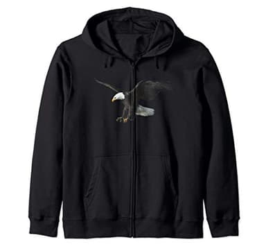 Majestic Flying American Bald Eagle Photo Portrait Zip Hoodie
