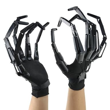 Magoog Halloween Articulated Fingers with Gloves, “Halloween Fever”, Cosplay Costume Prop, Articulated Finger Extensions, Skeleton Bone Claw Hand, Fits Most Fingers Sizes