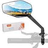 Bike Mirror, Bike Mirror Handlebar Mount, 360° Adjustable Safety Rear View Mirror, Scratch Resistant Glass Lens, Fit for Mountain Bike, Road Bike, E-bike, Scooter, Left Side