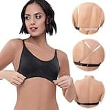 iMuchic Women's Clear Strap Seamless Invisible Backless Ballet Dance Bra with Adjustable Straps