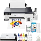 Carbcolords DTF Printer A4 High-Speed Transfer Machine with White Ink Mixing System and Roll Feeder for DIY T-Shirts(DTF Printer+Oven+6 * 250ml Ink+Roll Films+ DTF Powder)