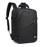 Kono Carry on Backpack, 16" Airplane Approved Under Seat Travel Backpack for Men and Women, Waterproof Lightweight Daypack for Flight 20L (Black, Small)