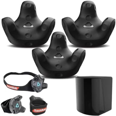 HTC 3 Pack Vive Tracker (3.0) - with HTC Vive SteamVR Base Station 2.0 for Vive Pro, Rebuff TrackBelt + 2 TrackStraps Full Body Tracking VR Bundle