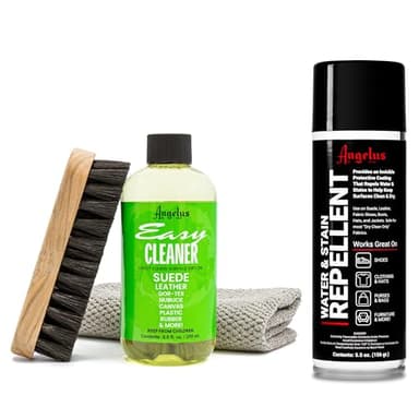 Angelus Easy Cleaner Kit + Water & Stain Repellent 5.5 oz Bundle - Complete Leather & Suede Care Set