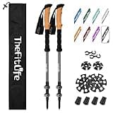 TheFitLife Trekking Poles - Lightweight 7075 Aluminum Hiking Sticks with Cork Grips, Adjustable Telescopic Design, Metal Flip Lock for Men & Women - Perfect for Hiking, Walking, Camping & Backpacking