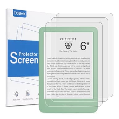 CoBak 3 Pack Anti-Glare Matte Screen Protector for 6" Kindle 2024 and 2022 (11 Generation) Kobo Nia, and PocketBook - High Clarity, Fingerprint Resistance, Anti-Bubble PET Film