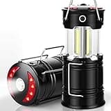 2 Pack Lantern Camping Essentials Lights, Led Flashlight for Power Outages, Tent Lights for Emergency, Survival Gear and Supplies for Hurricane, Rechargeable and Battery Powered Operated Lamp
