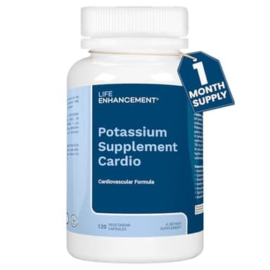 Life Enhancement Cardio 750 mg Potassium Supplement Supports Muscle, Nerve & Cardiovascular Health – Potassium Bicarbonate Promotes with No Additives and is Made in USA (120 Capsules – 60 Servings)