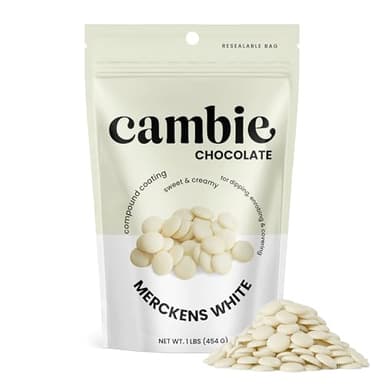 Merckens White Melting Chocolate - 1 Pound of Premium Quality White Chocolate Flavored Melting Wafers to make Dubai Chocolate Bar, Cake Pops, Cocoa Bombs, & Homemade Desserts
