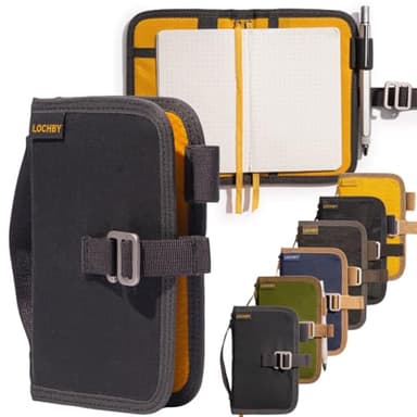 LOCHBY® Mini Field Journal | Water Resistant Waxed Canvas | Pen Loop | Included Tomoe River Notebook | Perfect for Travel, Art, Bullet Journal