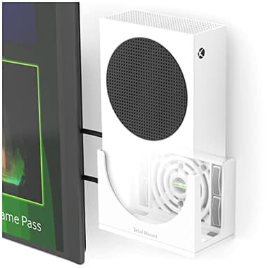 TotalMount – Wall Mount for Xbox Series S – Holds Xbox Series S on a Wall by Your TV (White Mount)