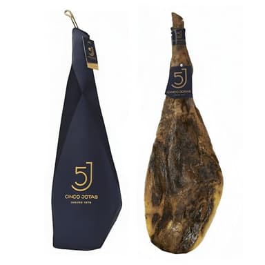 Cinco Jotas – Premium Whole Iberico Ham from Spain | 100% Acorn-fed Ibérico Ham 15-18 LB, Jamon Ibérico de Bellota Pata Negra, Authentic Spanish Jamón Leg | Exceptional Flavor & Aroma