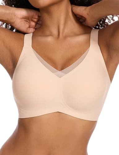 Womens Bras Comfortable Seamless Full Coverage Wireless Push Up Bra No Underwire Bralettes for Women, Nude, M